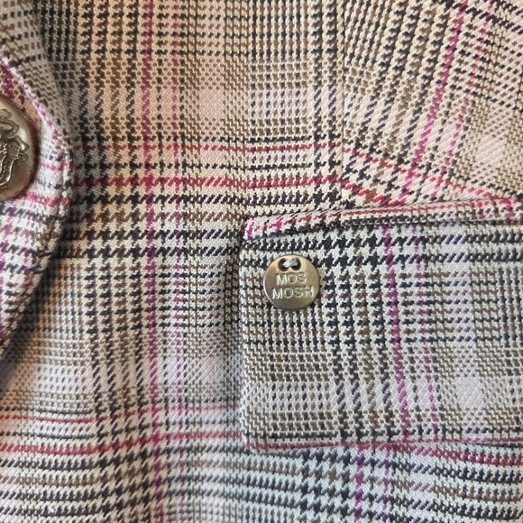 Mos Mosh Beliz Fara Double Breasted Feminine Blazer Vintage Rose Check Size XS. - Picture 10 of 15